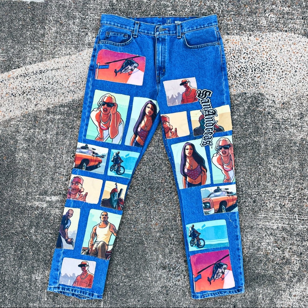 Size 32 “gta San Andreas” blue denim